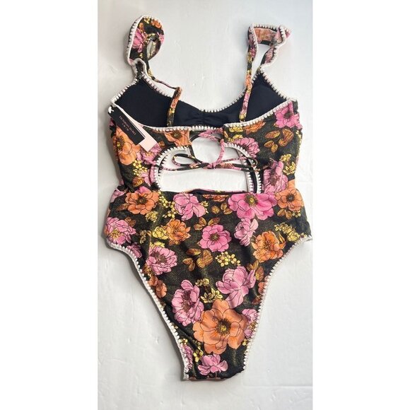 VICTORIA'S SECRET SWIM Ruffle One-Piece cheeky Swimsuit w/ Crochet cut out XL - Picture 4 of 13
